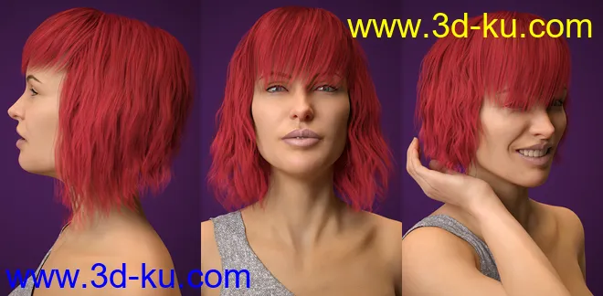 Lenore Hair for Genesis 8 Female(s)模型的图片6