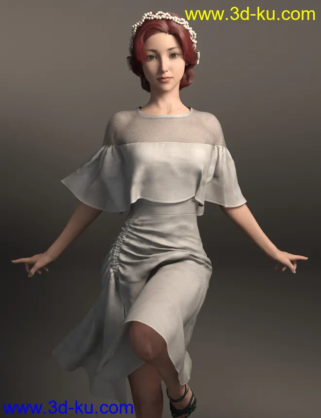 Ler Hair for Genesis 8 and 8.1 Females模型的图片4
