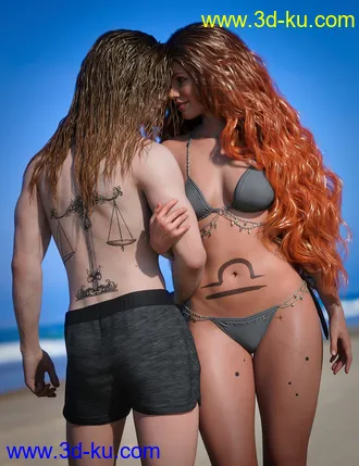 3D打印模型Libra Zodiac Tattoo for Genesis 8.1的图片