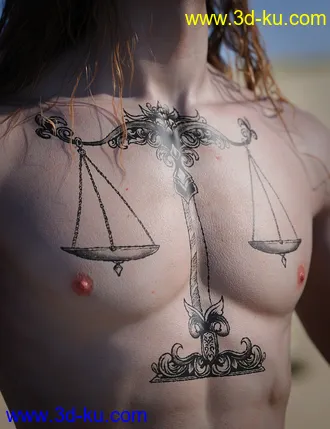 3D打印模型Libra Zodiac Tattoo for Genesis 8.1的图片