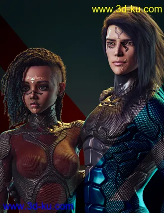 3D打印模型LIE Geo Scarification Tattoos Bundle for Genesis 8的图片