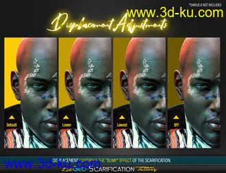 3D打印模型LIE Geo Scarification Tattoos Bundle for Genesis 8的图片