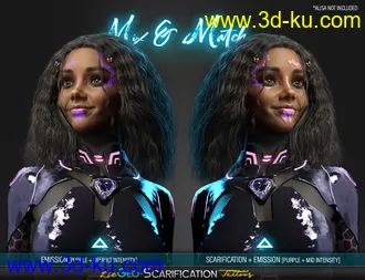 3D打印模型LIE Geo Scarification Tattoos Bundle for Genesis 8的图片