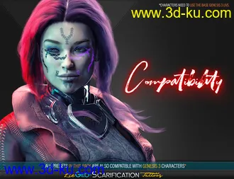 3D打印模型LIE Geo Scarification Tattoos Bundle for Genesis 8的图片