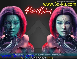 3D打印模型LIE Geo Scarification Tattoos Bundle for Genesis 8的图片