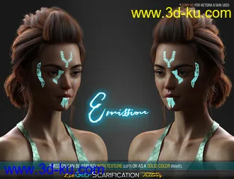 LIE Geo Scarification Tattoos Bundle for Genesis 8模型的图片19