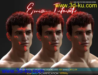 3D打印模型LIE Geo Scarification Tattoos Bundle for Genesis 8的图片