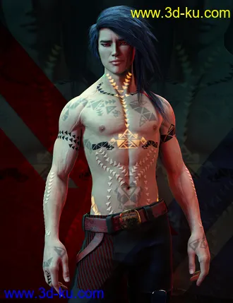 3D打印模型LIE Geo Scarification Tattoos Bundle for Genesis 8的图片