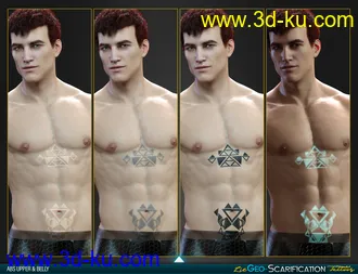 LIE Geo Scarification Tattoos Bundle for Genesis 8模型的图片26