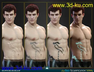 3D打印模型LIE Geo Scarification Tattoos Bundle for Genesis 8的图片