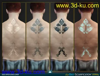 3D打印模型LIE Geo Scarification Tattoos Bundle for Genesis 8的图片