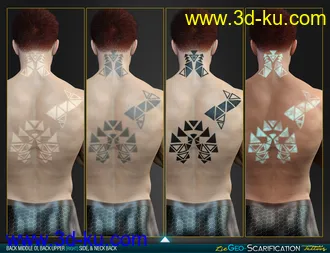 3D打印模型LIE Geo Scarification Tattoos Bundle for Genesis 8的图片