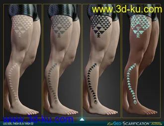 3D打印模型LIE Geo Scarification Tattoos Bundle for Genesis 8的图片
