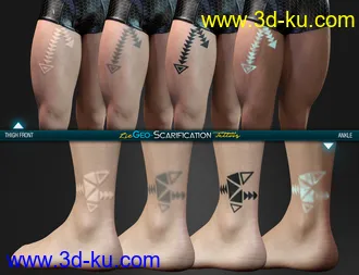 3D打印模型LIE Geo Scarification Tattoos Bundle for Genesis 8的图片