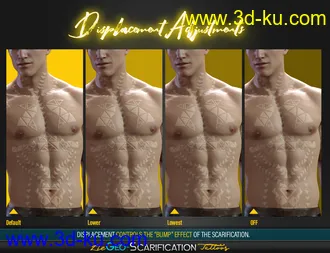 LIE Geo Scarification Tattoos Bundle for Genesis 8模型的图片44