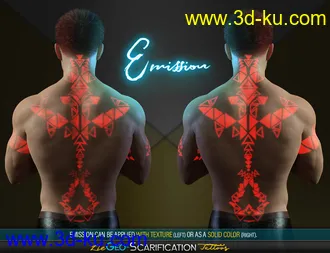 3D打印模型LIE Geo Scarification Tattoos Bundle for Genesis 8的图片
