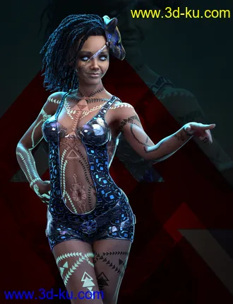 3D打印模型LIE Geo Scarification Tattoos Bundle for Genesis 8的图片