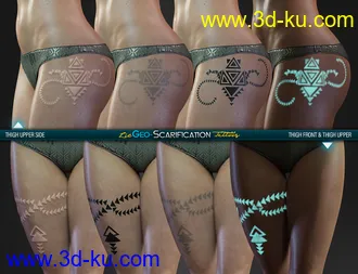 3D打印模型LIE Geo Scarification Tattoos Bundle for Genesis 8的图片