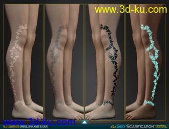 3D打印模型LIE Geo Scarification Tattoos Bundle for Genesis 8的图片