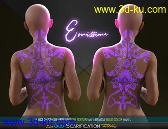 3D打印模型LIE Geo Scarification Tattoos Bundle for Genesis 8的图片