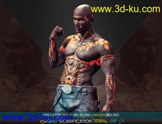 3D打印模型LIE Geo Scarification Tattoos Bundle for Genesis 8的图片