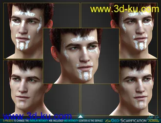 3D打印模型LIE Geo Scarification Tattoos Bundle for Genesis 8的图片
