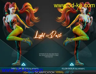 3D打印模型LIE Geo Scarification Tattoos Bundle for Genesis 8的图片