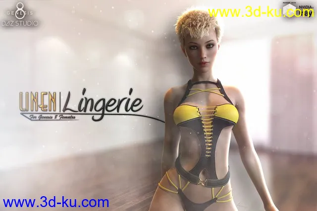 Linen Lingerie for Genesis 8 Females模型的图片1