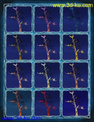 3D打印模型Lit Trees - Trees with Fairy Lights for Iray的图片