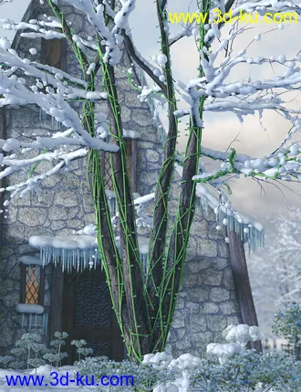 3D打印模型Lit Trees - Trees with Fairy Lights for Iray的图片