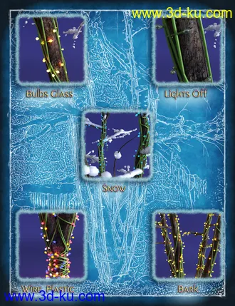 3D打印模型Lit Trees - Trees with Fairy Lights for Iray的图片