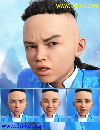 3D打印模型Little Fighter Expressions for Genesis 8.1 Male and Kayden HD 8.1的图片