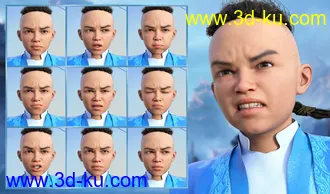 3D打印模型Little Fighter Expressions for Genesis 8.1 Male and Kayden HD 8.1的图片