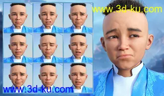 3D打印模型Little Fighter Expressions for Genesis 8.1 Male and Kayden HD 8.1的图片