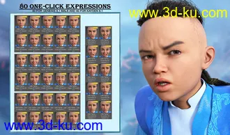 3D打印模型Little Fighter Expressions for Genesis 8.1 Male and Kayden HD 8.1的图片