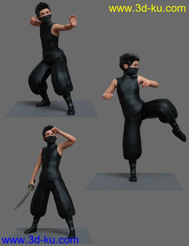 Little Ninja Poses for Kayden HD 8.1模型的图片3