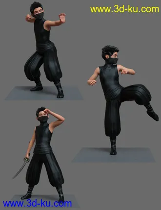 3D打印模型Little Ninja Poses for Kayden HD 8.1的图片