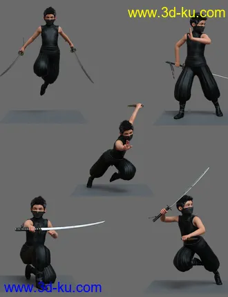 3D打印模型Little Ninja Poses for Kayden HD 8.1的图片