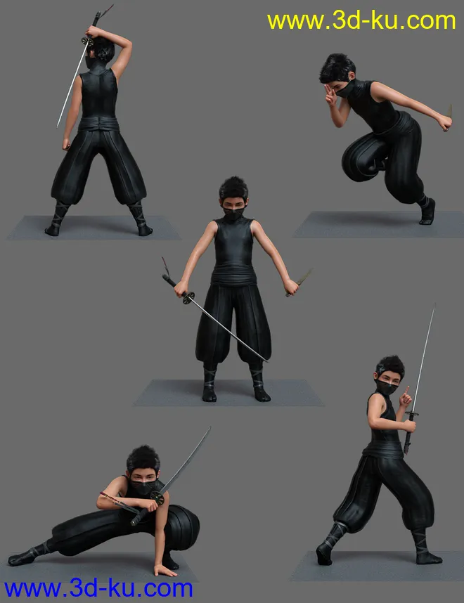 Little Ninja Poses for Kayden HD 8.1模型的图片5