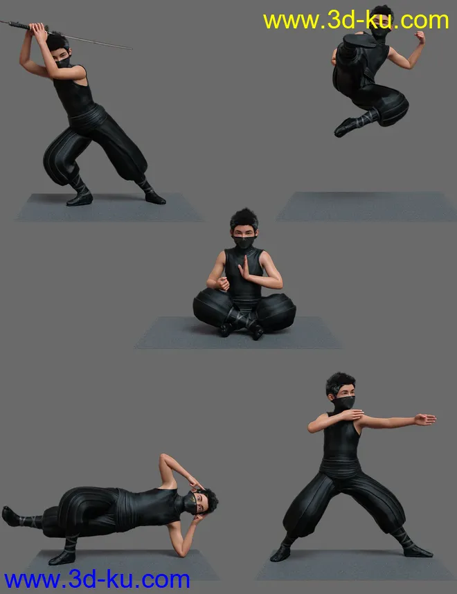 Little Ninja Poses for Kayden HD 8.1模型的图片6