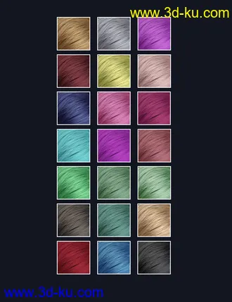 3D打印模型LL Hair for Genesis 8 Females的图片