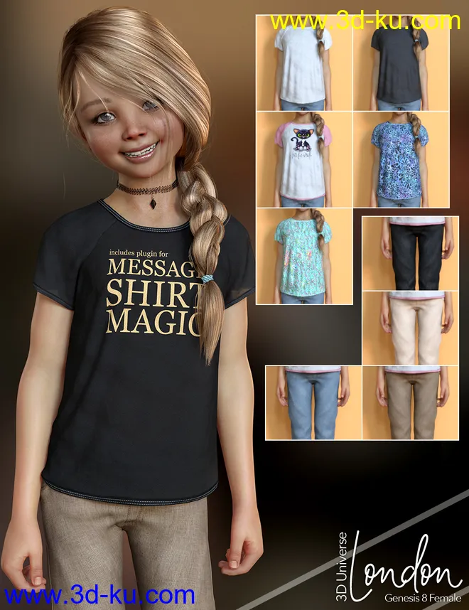 London Character and Hair for Genesis 8 Females模型的图片4