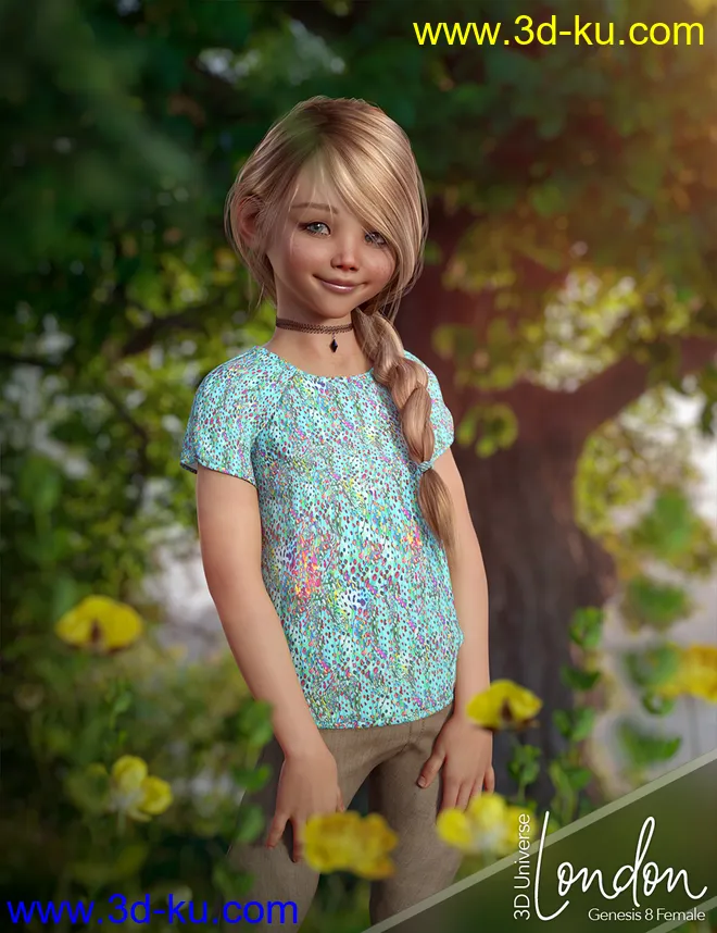 London Character and Hair for Genesis 8 Females模型的图片5
