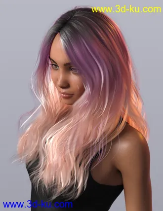 3D打印模型Long Windblown Hair for Genesis 8 and 8.1 Females的图片
