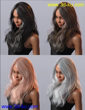 3D打印模型Long Windblown Hair for Genesis 8 and 8.1 Females的图片
