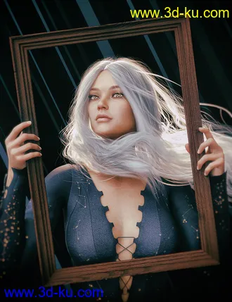 3D打印模型Long Windblown Hair for Genesis 8 and 8.1 Females的图片
