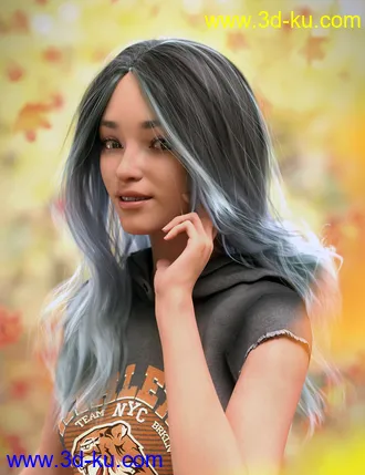 3D打印模型Long Windblown Hair for Genesis 8 and 8.1 Females的图片