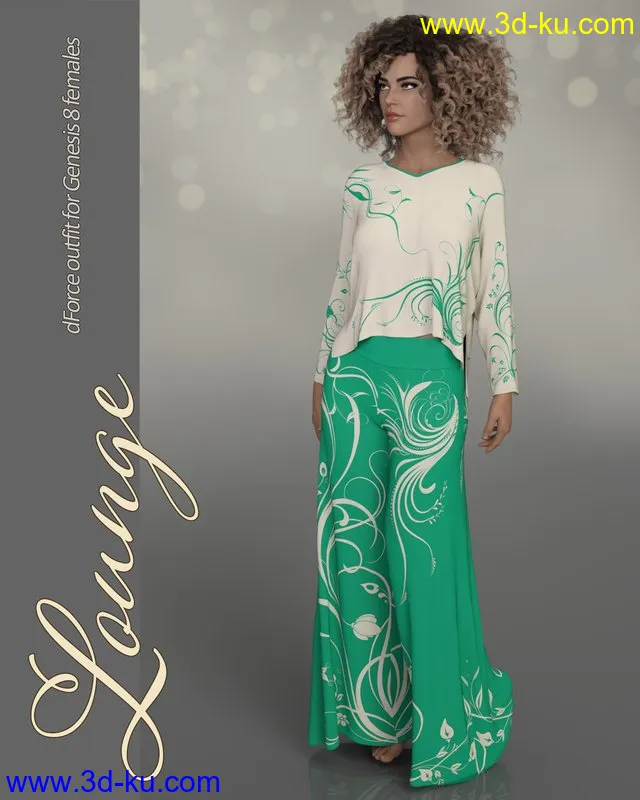 Lounge dForce outfit for Genesis 8 females模型的图片1