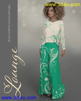 3D打印模型Lounge dForce outfit for Genesis 8 females的图片