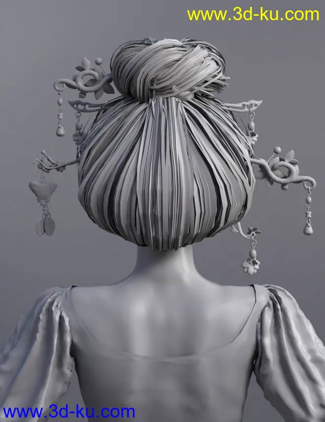 Luoqu Hair for Genesis 8.1 Female模型的图片4